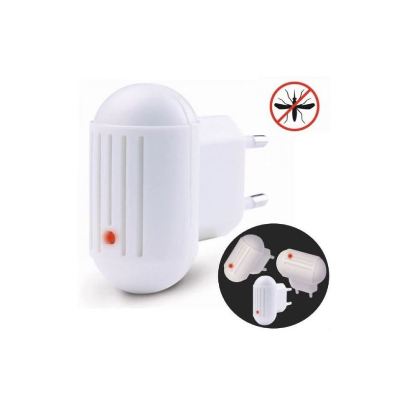 Pack de 3 Prises Répulsif Moustique à Ultrasons avec LED