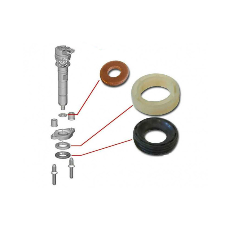 Kit de Joints Toriques pour Injecteurs compatible 1.6 HDI Peugeot Citroën Mini