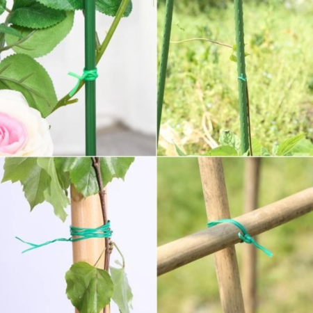Fil Torsadé Vert 100M de Jardin avec Coupeur - Idéal pour Entretenir les Plantes, Arbustes et Autres Végétaux