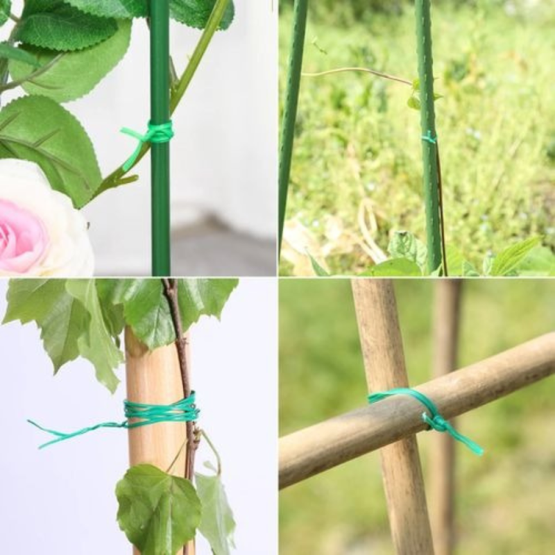 Fil Torsadé Vert 100M de Jardin avec Coupeur - Idéal pour Entretenir les Plantes, Arbustes et Autres Végétaux