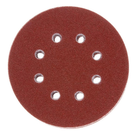 Kit de 10 Disques Abrasifs pour Ponceuse en 125 mm - 8 Trous avec 3 Grains Différents (80 - 120 - 150)