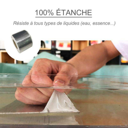 Ruban Butyle en Aluminium Ultra-Etanche pour les Fuites et Fissures sur Tout Types de Matériaux et Supports - 50mm x 5M
