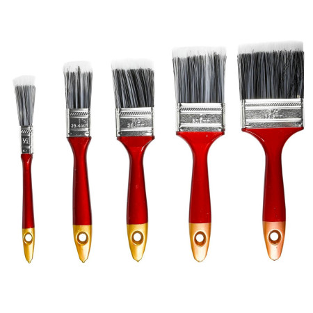 PAINTSET : Set de 5 Pinceaux Synthétiques Plats pour Peintures à Base d'Eau