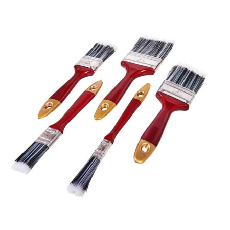 PAINTSET : Set de 5 Pinceaux Synthétiques Plats pour Peintures à Base d'Eau