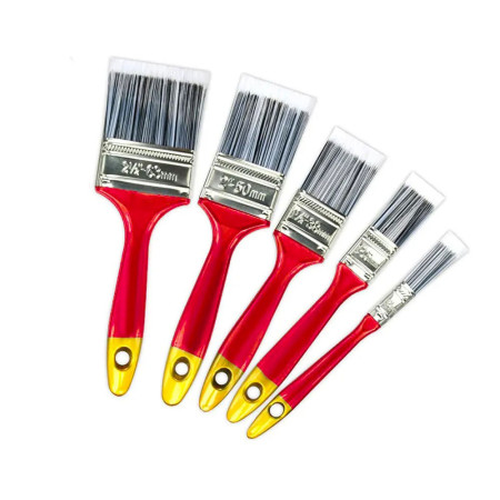 PAINTSET : Set de 5 Pinceaux Synthétiques Plats pour Peintures à Base d'Eau