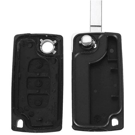 Coque de Clé de Voiture Pliable à 3 Boutons (Phare) pour PEUGEOT & CITROEN