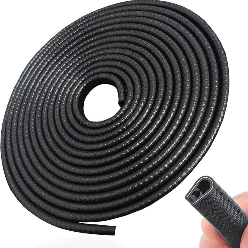 Protection Porte de Voiture 4M Noir - Bande de Joint en Caoutchouc Anti-Collision en Forme de U