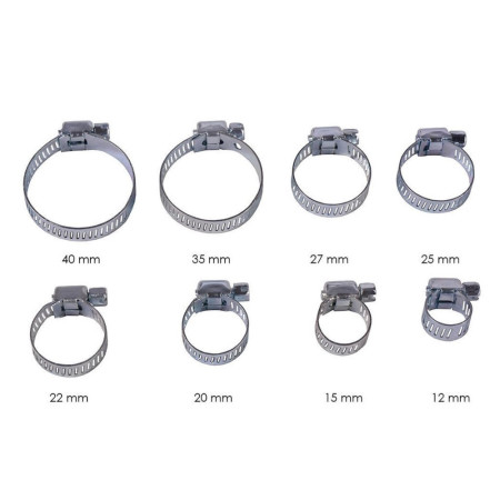 Jeu de 40 Colliers de Serrage de 8 Tailles Différentes - Ideal pour le Bricolage, la Fixation des Tuyaux
