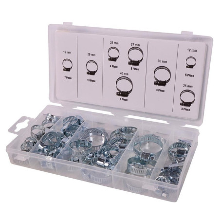 Jeu de 40 Colliers de Serrage de 8 Tailles Différentes - Ideal pour le Bricolage, la Fixation des Tuyaux