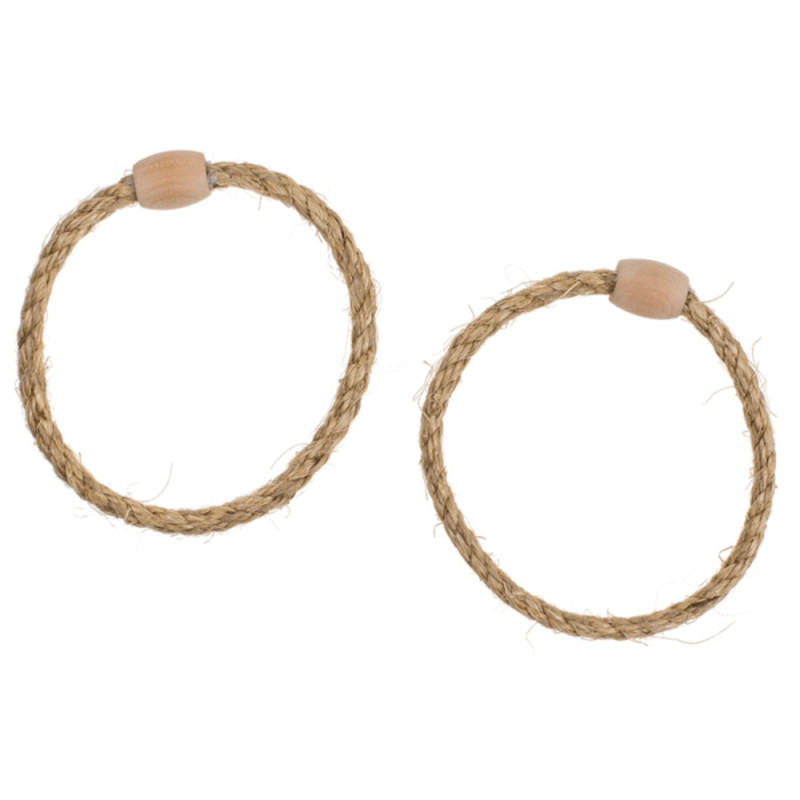Jeu de Lancer et d'Adresse en Bois avec 1 Piquet et 4 Cordes en Jute