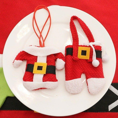 Lot de 3 Porte-Couverts Père Noël pour Décoration de Table