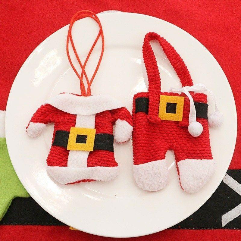 Lot de 3 Porte-Couverts Père Noël pour Décoration de Table