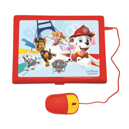 Ordinateur Éducatif Bilingue La Pat'Patrouille Lexibook pour Enfants avec 124 Activités pour Apprendre l'Anglais et le Français
