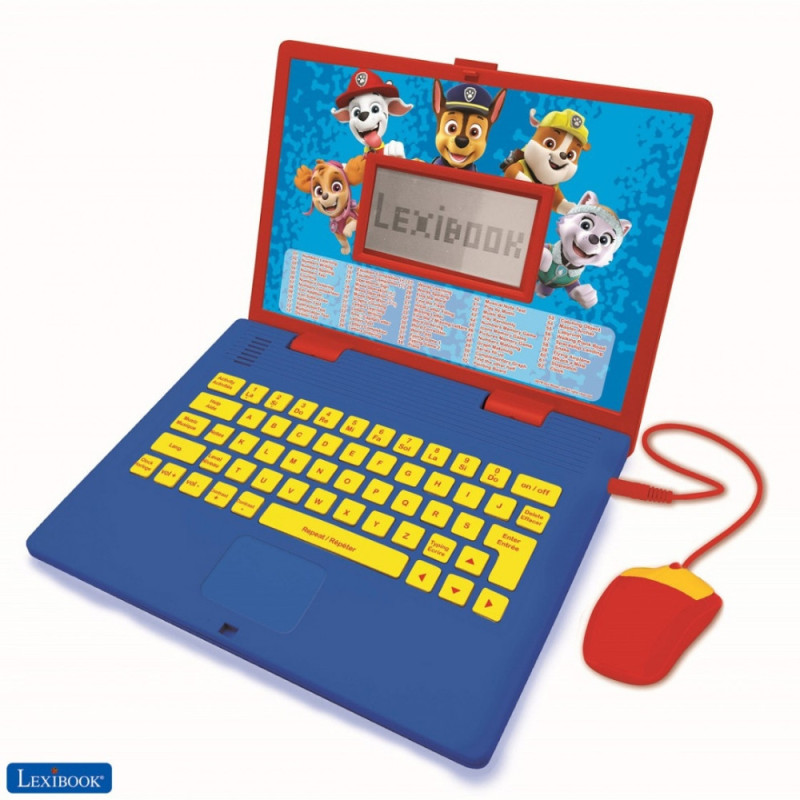 Ordinateur Éducatif Bilingue La Pat'Patrouille Lexibook pour Enfants avec 124 Activités pour Apprendre l'Anglais et le Français