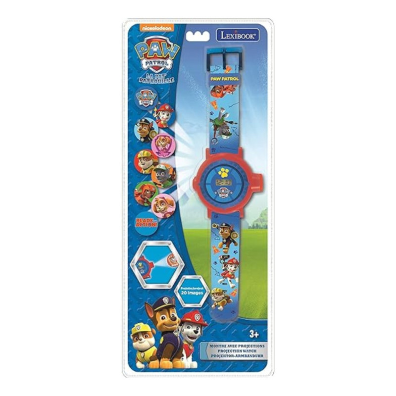 Montre Digitale Ajustable Lexibook avec Projections La Pat'Patrouille pour Enfants avec 20 Images