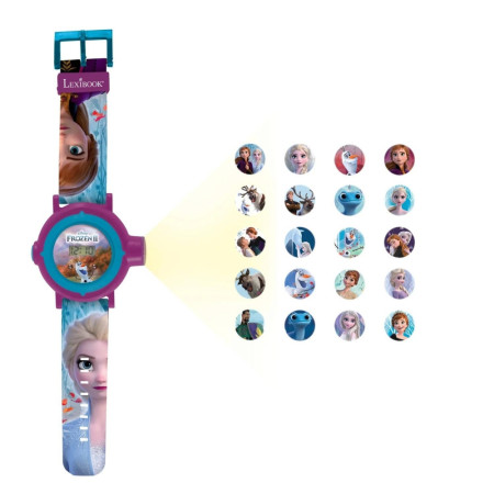 Montre Digitale Ajustable Lexibook avec Projections La Reine des Neiges pour Enfants avec 20 Images