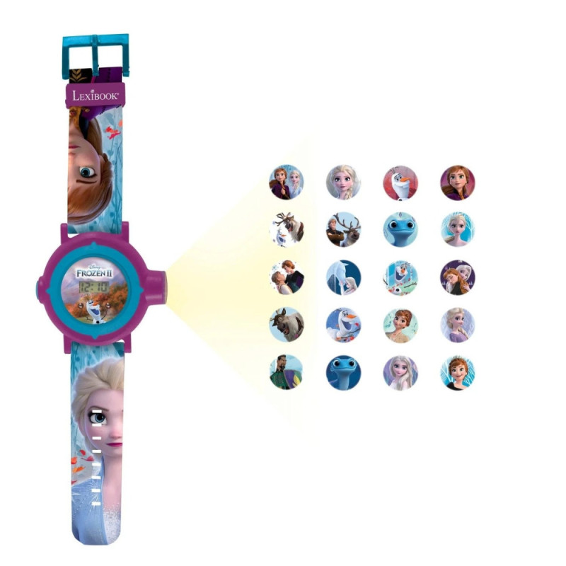 Montre Digitale Ajustable Lexibook avec Projections La Reine des Neiges pour Enfants avec 20 Images