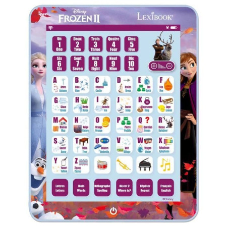 Tablette Éducative Bilingue Lexibook La Reine des Neiges Enfants avec Jeux et Activités Ludiques Anglais et Français