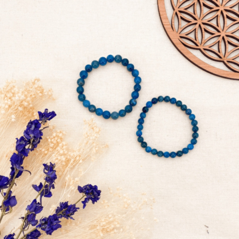Bracelet en Apatite Bleue Naturelle pour Favoriser le Calme et l'Apaisement
