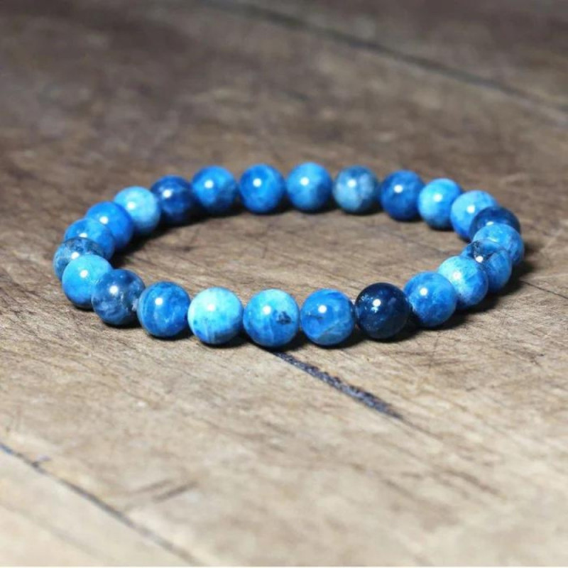 Bracelet en Apatite Bleue Naturelle pour Favoriser le Calme et l'Apaisement