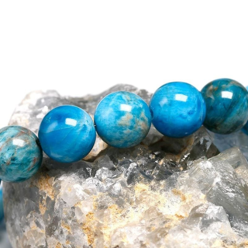 Bracelet en Apatite Bleue Naturelle pour Favoriser le Calme et l'Apaisement