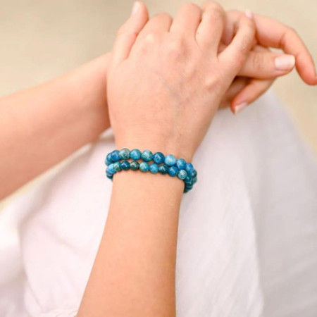 Bracelet en Apatite Bleue Naturelle pour Favoriser le Calme et l'Apaisement