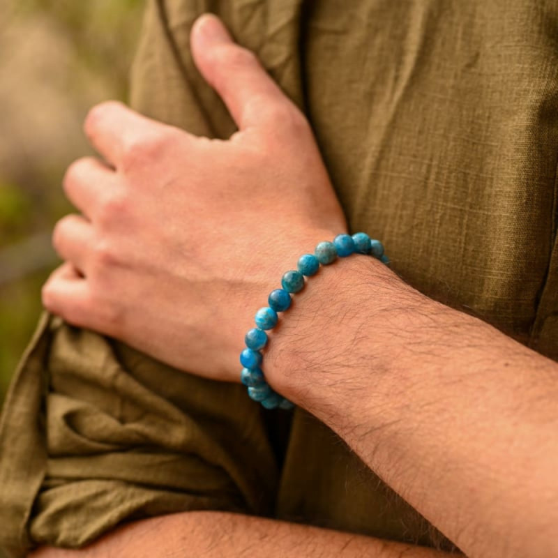 Bracelet en Apatite Bleue Naturelle pour Favoriser le Calme et l'Apaisement