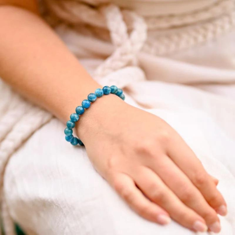 Bracelet en Apatite Bleue Naturelle pour Favoriser le Calme et l'Apaisement