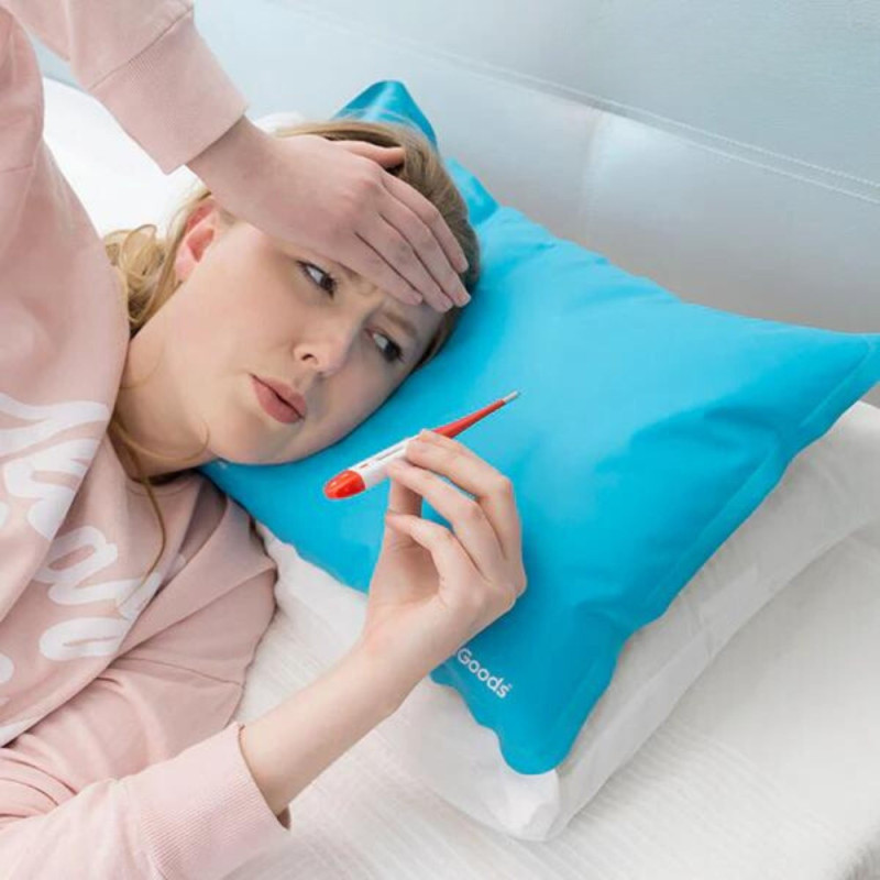 Oreiller Remplissable et Rafraîchissant Longue Durée - Idéal contre Chaleur, Migraines et Fièvre