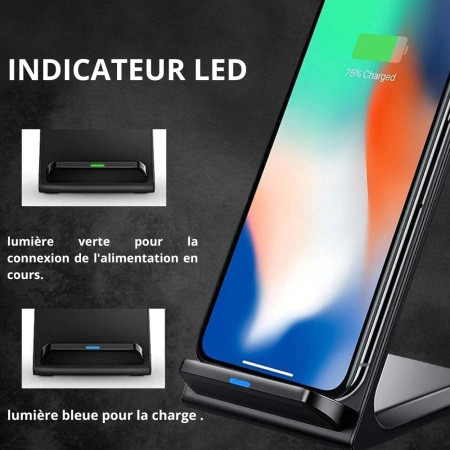 Chargeur Induction 15W Universel Rapide et Sans Fil à Double Bobine - Mode Portrait ou Paysage