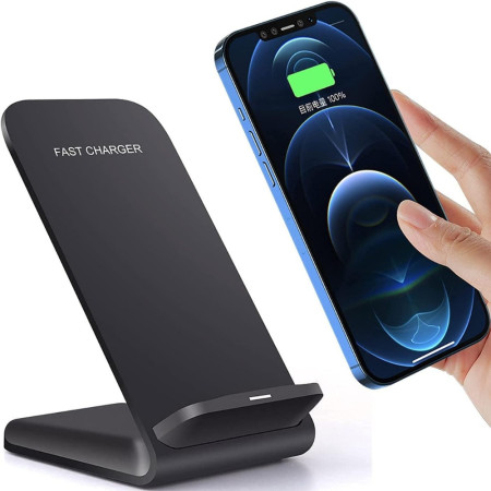 Chargeur Induction 15W Universel Rapide et Sans Fil à Double Bobine - Mode Portrait ou Paysage