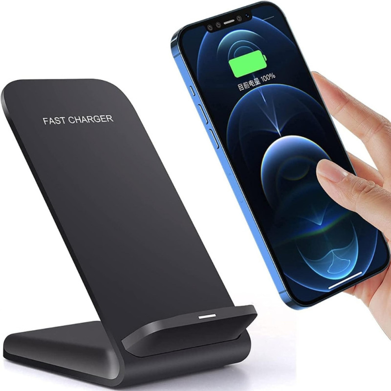 Chargeur Induction 15W Universel Rapide et Sans Fil à Double Bobine - Mode Portrait ou Paysage