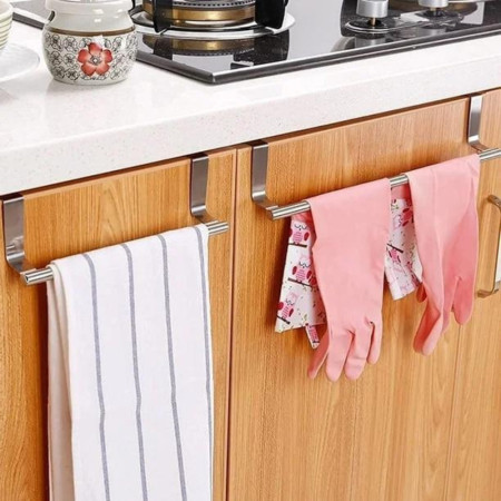 Porte-Torchons et Serviettes Extensible (25 à 40 cm) à Suspendre en Acier Chromé