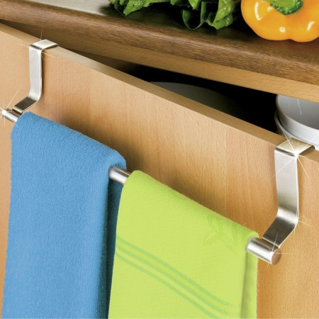 Porte-Torchons et Serviettes Extensible (25 à 40 cm) à Suspendre en Acier Chromé