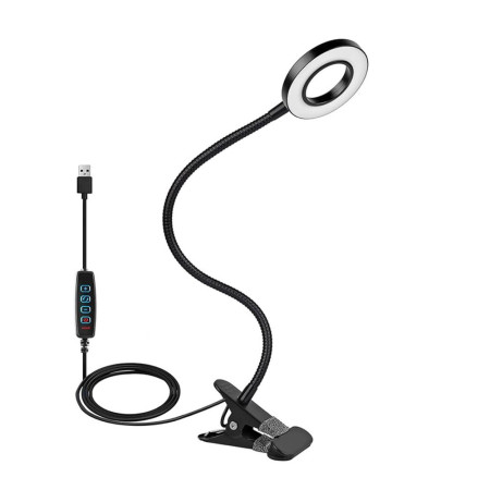 Lampe de Bureau LED Flexible avec Pince, 3 Modes d'Éclairage et 10 Niveaux d'Intensité