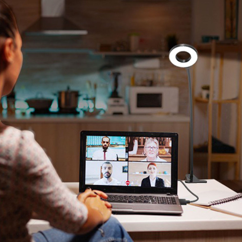 Lampe de Bureau LED Flexible avec Pince, 3 Modes d'Éclairage et 10 Niveaux d'Intensité