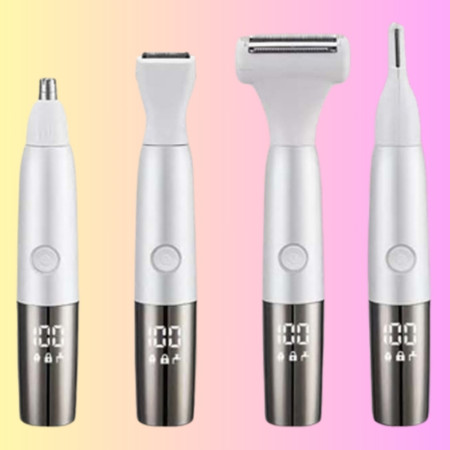 Tondeuse et Rasoir Électrique Sans Fil Mixte et Indolore - Rechargeable avec Écran LCD et Accessoires pour Tout le Corps