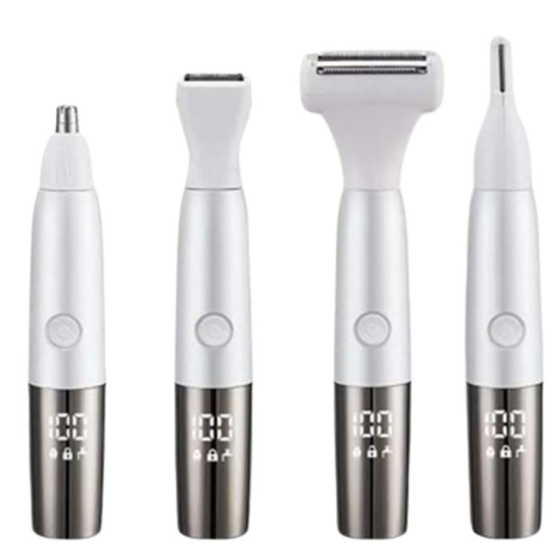 Tondeuse et Rasoir Électrique Sans Fil Mixte et Indolore - Rechargeable avec Écran LCD et Accessoires pour Tout le Corps