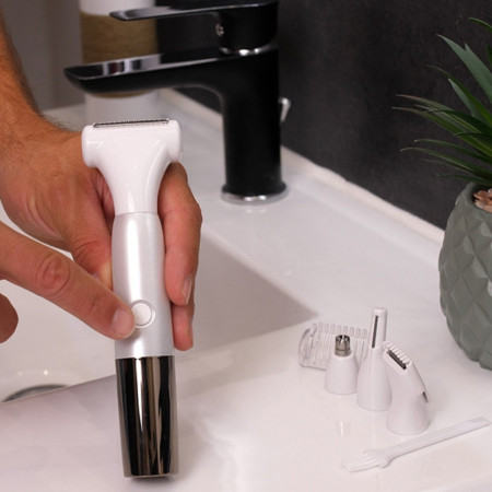 Tondeuse et Rasoir Électrique Sans Fil Mixte et Indolore - Rechargeable avec Écran LCD et Accessoires pour Tout le Corps