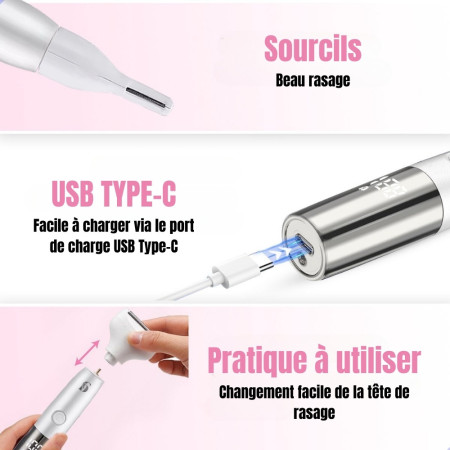 Tondeuse et Rasoir Électrique Sans Fil Mixte et Indolore - Rechargeable avec Écran LCD et Accessoires pour Tout le Corps