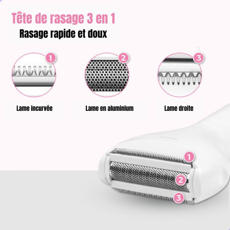 Tondeuse et Rasoir Électrique Sans Fil Mixte et Indolore - Rechargeable avec Écran LCD et Accessoires pour Tout le Corps