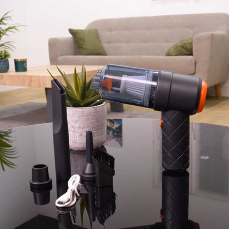 Mini Aspirateur et Souffleur Sans Fil Rechargeable 2 en 1 avec accessoires