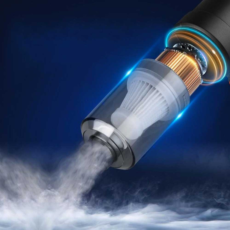 Mini Aspirateur et Souffleur Sans Fil Rechargeable 2 en 1 avec accessoires