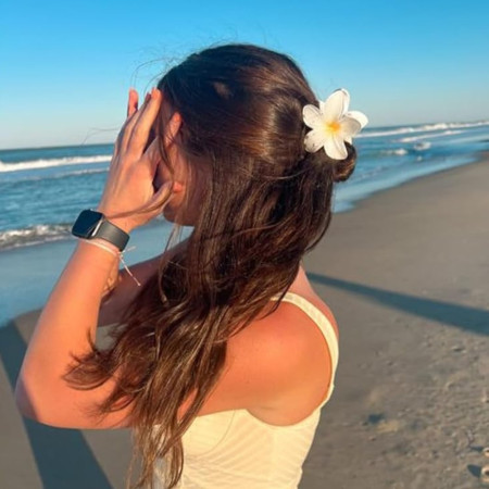 Lot de 4 Grandes Pinces à Cheveux Anti-Dérapantes Colorées en Forme de Fleurs Hawaïennes