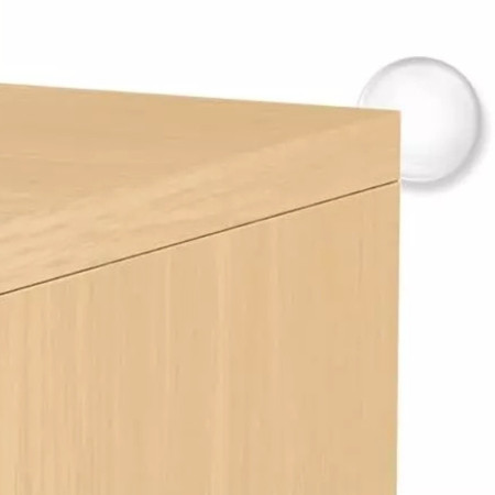 Pack de Butées de Porte Autocollantes Transparentes avec Amortisseur et Protection Ronde 40 mm