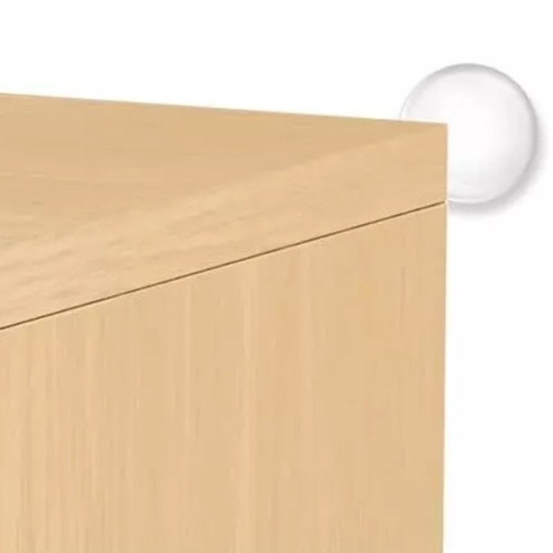 Pack de Butées de Porte Autocollantes Transparentes avec Amortisseur et Protection Ronde 40 mm