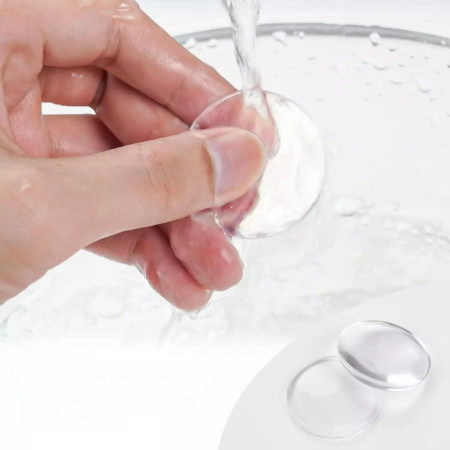 Pack de Butées de Porte Autocollantes Transparentes avec Amortisseur et Protection Ronde 40 mm