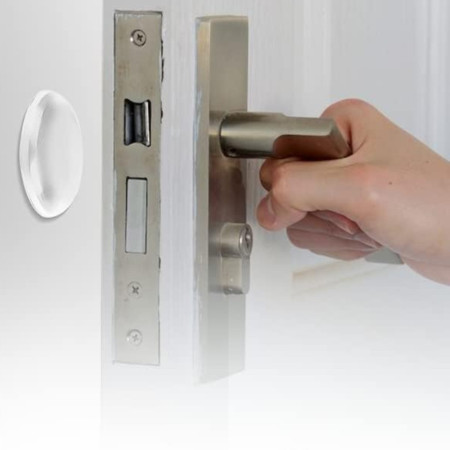 Pack de Butées de Porte Autocollantes Transparentes avec Amortisseur et Protection Ronde 40 mm