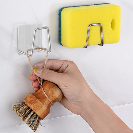 Porte-Eponge Universels en Acier Autocollants pour Evier, Cuisine et Salle de Bain