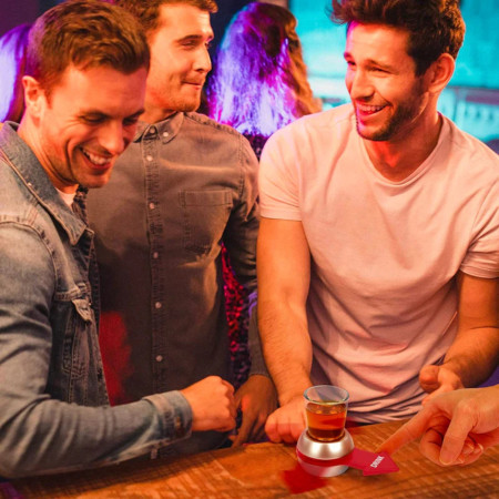 Jeu pour Apéro Spin The Arrow avec Verre à Shot et Flèche Tournante
